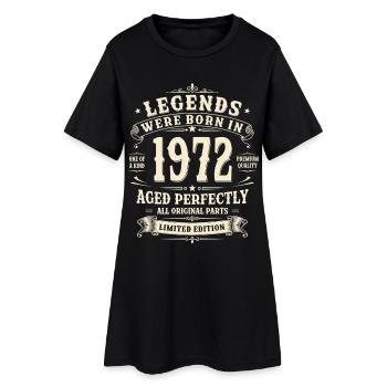 Cadeau d’anniversaire pour le 54e anniversaire 1972 Homme Vintage Rétro - Robe T-shirt Femme - noir - Devant
