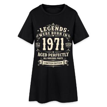 Cadeau du 55e anniversaire 1971 Homme Vintage Rétro - Robe T-shirt Femme - noir - Devant