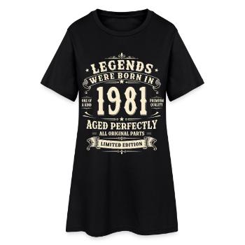 Cadeau pour le 45e anniversaire 1981 Homme Vintage Rétro - Robe T-shirt Femme - noir - Devant