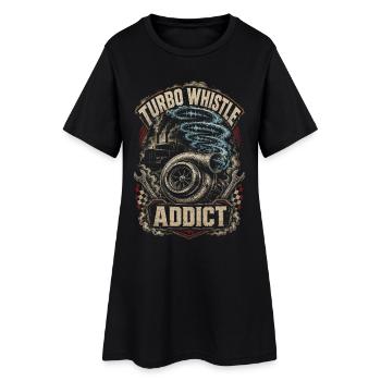 Sifflet turbo de charbon roulant - Robe T-shirt Femme - noir - Devant