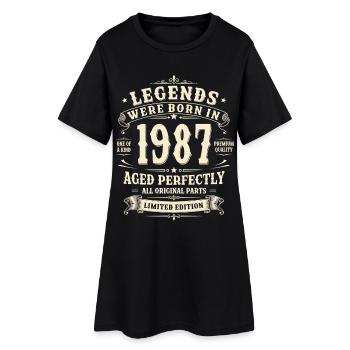 39th Birthday Gift 1987 Man Vintage Retro - Women’s T-Shirt Dress - black - Front