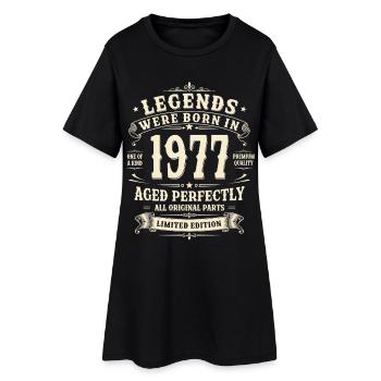 Cadeau du 49e anniversaire 1977 Homme Vintage Rétro - Robe T-shirt Femme - noir - Devant