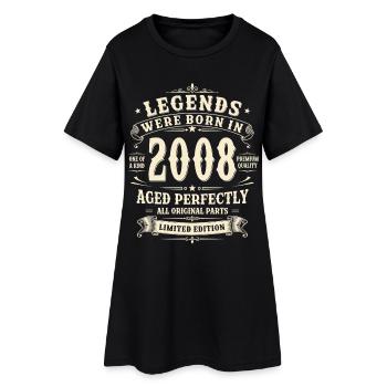 Cadeau d’anniversaire pour le 18e anniversaire 2008 Homme Vintage Rétro - Robe T-shirt Femme - noir - Devant