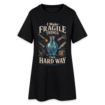 Glasbläser Je fais des choses fragiles à la dure - Robe T-shirt Femme - noir - Devant