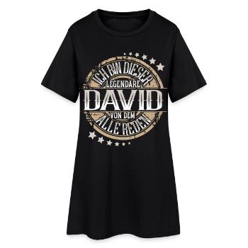 David - Frauen T-Shirt-Kleid - Schwarz - Vorne