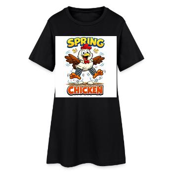 Poule de printemps - Robe T-shirt Femme - noir - Devant