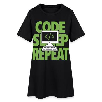 Code Sleep Repeat Programmer - Women’s T-Shirt Dress - black - Front