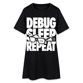 Programmeur de répétition en sommeil de débogage - Robe T-shirt Femme - noir - Devant