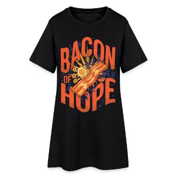 Breakfast Bacon Of Hope Brunch Café Drôle - Robe T-shirt Femme - noir - Devant