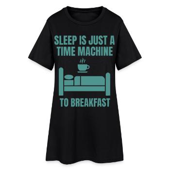 Le petit-déjeuner : le sommeil étrange n’est qu’une machine à voyager dans le temps - Robe T-shirt Femme - noir - Devant
