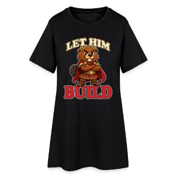 Laissez-le construire une mascotte drôle de mème de castor romain - Robe T-shirt Femme - noir - Devant