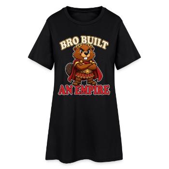 Bro Built an Empire Funny Roman Beaver Meme - Robe T-shirt Femme - noir - Devant