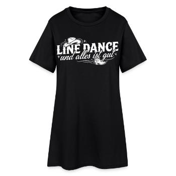 Line Dance Alles Ist Gut - Frauen T-Shirt-Kleid - Schwarz - Vorne