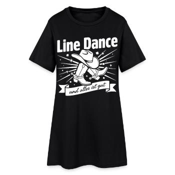 Line Dance Cowboy Boots - Frauen T-Shirt-Kleid - Schwarz - Vorne