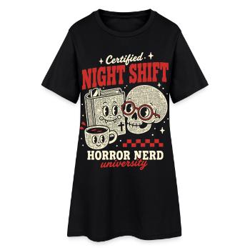 Nerd certifié de nuit en horreur - Robe T-shirt Femme - noir - Devant