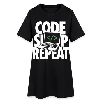Code Sleep Repeat Programmer - Women’s T-Shirt Dress - black - Front