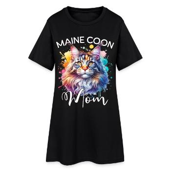 Maman Maine Coon - Robe T-shirt Femme - noir - Devant