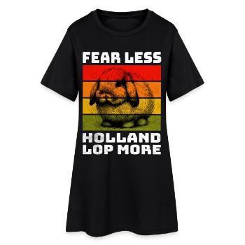 Holland Lop Rabbit Zwergwidder Kaninchen - Frauen T-Shirt-Kleid - Schwarz - Vorne