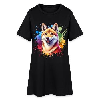 Australischer Wildhund Dingo - Frauen T-Shirt-Kleid - Schwarz - Vorne