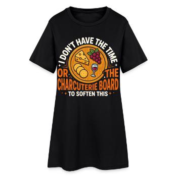 Presse de temps Humour Charcuterie - Robe T-shirt Femme - noir - Devant