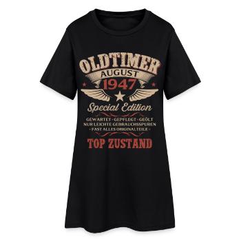 79. Geburtstag Geschenk Mann Oldtimer 1947 August - Frauen T-Shirt-Kleid - Schwarz - Vorne