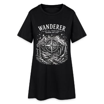 Wanderer Compass Mountain Design - Women’s T-Shirt Dress - black - Front