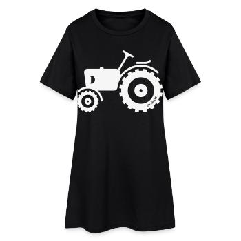 Trecker / Traktor / Schlepper / Zugmaschine (W) - Frauen T-Shirt-Kleid - Schwarz - Vorne