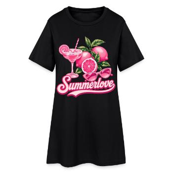 Amour d’été | Pink Cocktail Summer Design - Robe T-shirt Femme - noir - Devant