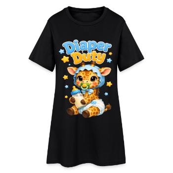 Diaper Duty Giraffe Baby - Women’s T-Shirt Dress - black - Front