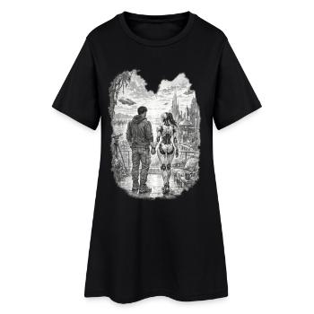The Future Is Human and Machine – AI & Robot Futur - Women’s T-Shirt Dress - black - Front