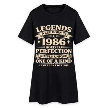 Born in 1986 Simply unique - Women’s T-Shirt Dress - black - Front