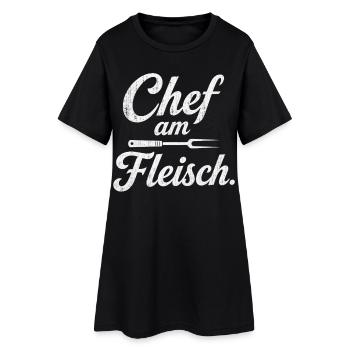 Chef am Fleisch Grillen Grillmeister für Männer - Frauen T-Shirt-Kleid - Schwarz - Vorne