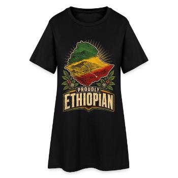 Ethiopia Ethiopian Proudly Ethiopian - Women’s T-Shirt Dress - black - Front