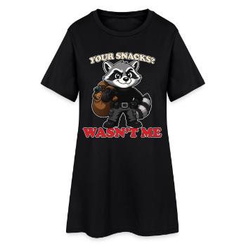 Tes snacks n’étaient pas moi mascotte voleur raton laveur drôle - Robe T-shirt Femme - noir - Devant