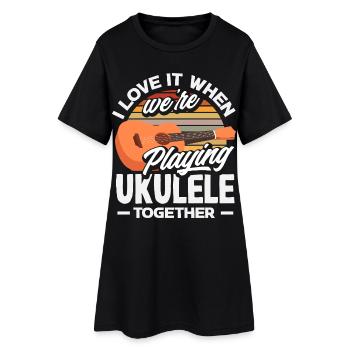 Funny Ukulele Designs and Sayings - Women’s T-Shirt Dress - black - Front