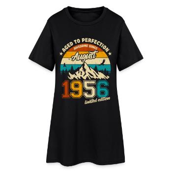 August 1956 | Aged to perfection | Geburtstag - Frauen T-Shirt-Kleid - Schwarz - Vorne