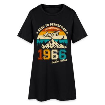 August 1966 | Aged to perfection | Birthday - Women’s T-Shirt Dress - black - Front