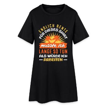 Endlich Rente Lange Gearbeitet - Frauen T-Shirt-Kleid - Schwarz - Vorne