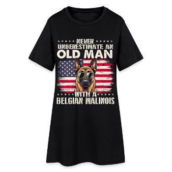 Le vieux belge malinois ne sous-estime jamais - Robe T-shirt Femme - noir - Devant