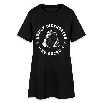 Rocks lover funny geology rockhounding - Women’s T-Shirt Dress - black - Front