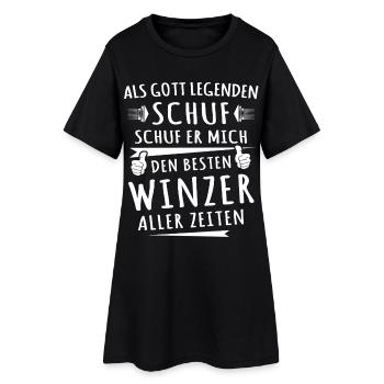 Winzer - Frauen T-Shirt-Kleid - Schwarz - Vorne