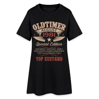45. Geburtstag Geschenk Mann Oldtimer 1981 August - Frauen T-Shirt-Kleid - Schwarz - Vorne