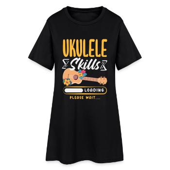 Designs et expressions amusantes de ukulélé - Robe T-shirt Femme - noir - Devant