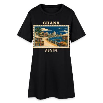 Marque de voyage vintage Ghana Accra - Robe T-shirt Femme - noir - Devant