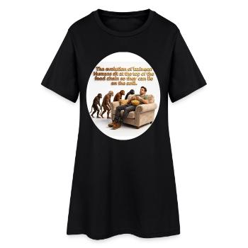 Sofa evolution: monkeys and snack - Women’s T-Shirt Dress - black - Front