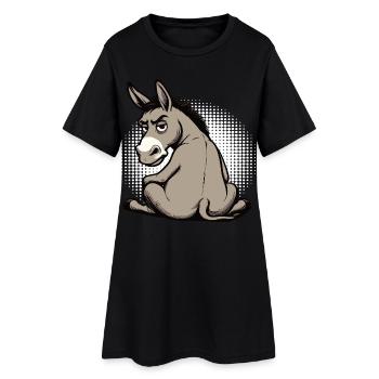 Âne Âne Porte-âne Muli Âne aux longues oreilles Muli - Robe T-shirt Femme - noir - Devant