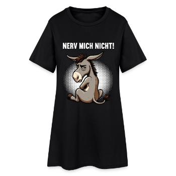 Nerv Mich Nicht Esel Eselchen Eselhalter Muli  - Frauen T-Shirt-Kleid - Schwarz - Vorne