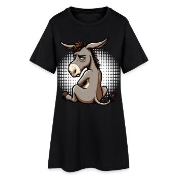 Âne Âne Porte-âne Muli Âne aux longues oreilles Muli - Robe T-shirt Femme - noir - Devant