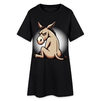Âne Âne Porte-âne Muli Âne aux longues oreilles Muli - Robe T-shirt Femme - noir - Devant