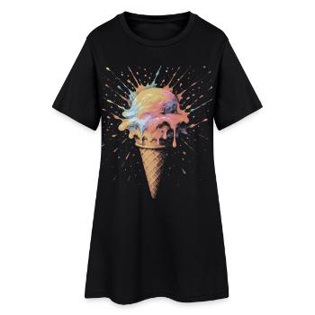 Cornet de Glace Multicolore Splash Ar - Women’s T-Shirt Dress - black - Front